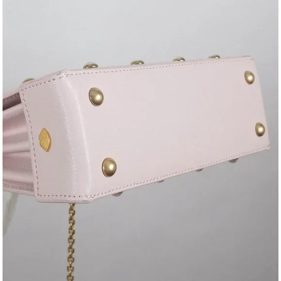 New Lulu Guinness bag pearl leather QUEENIE handbag pink studded - Picture 8 of 13